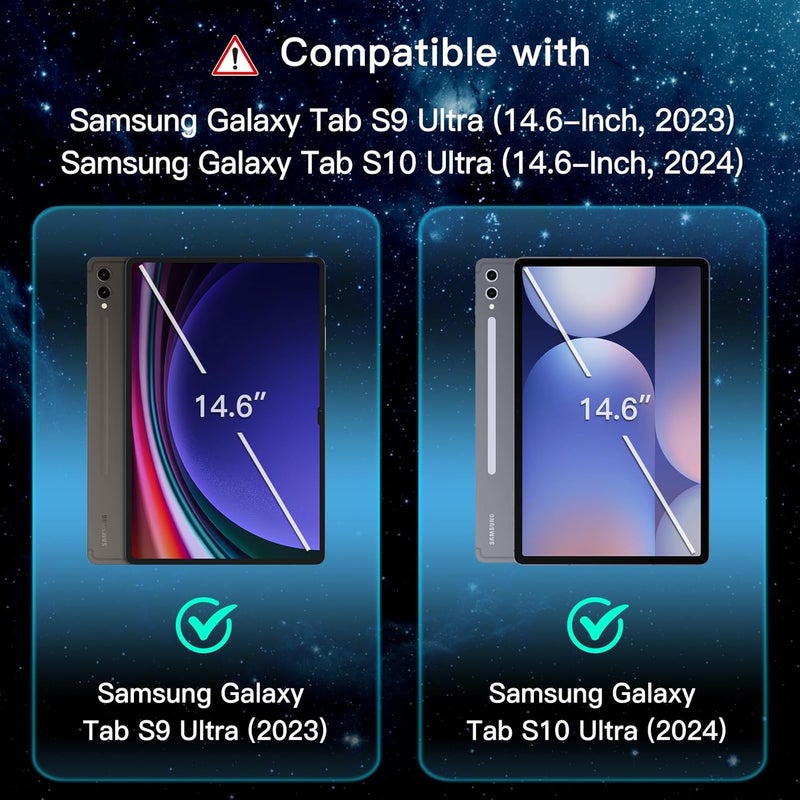 Jetech حماية شاشة لجهاز سامسونج جالاكسي تاب S10 ألترا / تاب S9 ألترا 14.6 بوصة مع إطار تثبيت سهل، فيلم زجاج مقسى، شفاف عالي الدقة، عبوة من 2 - Image 2